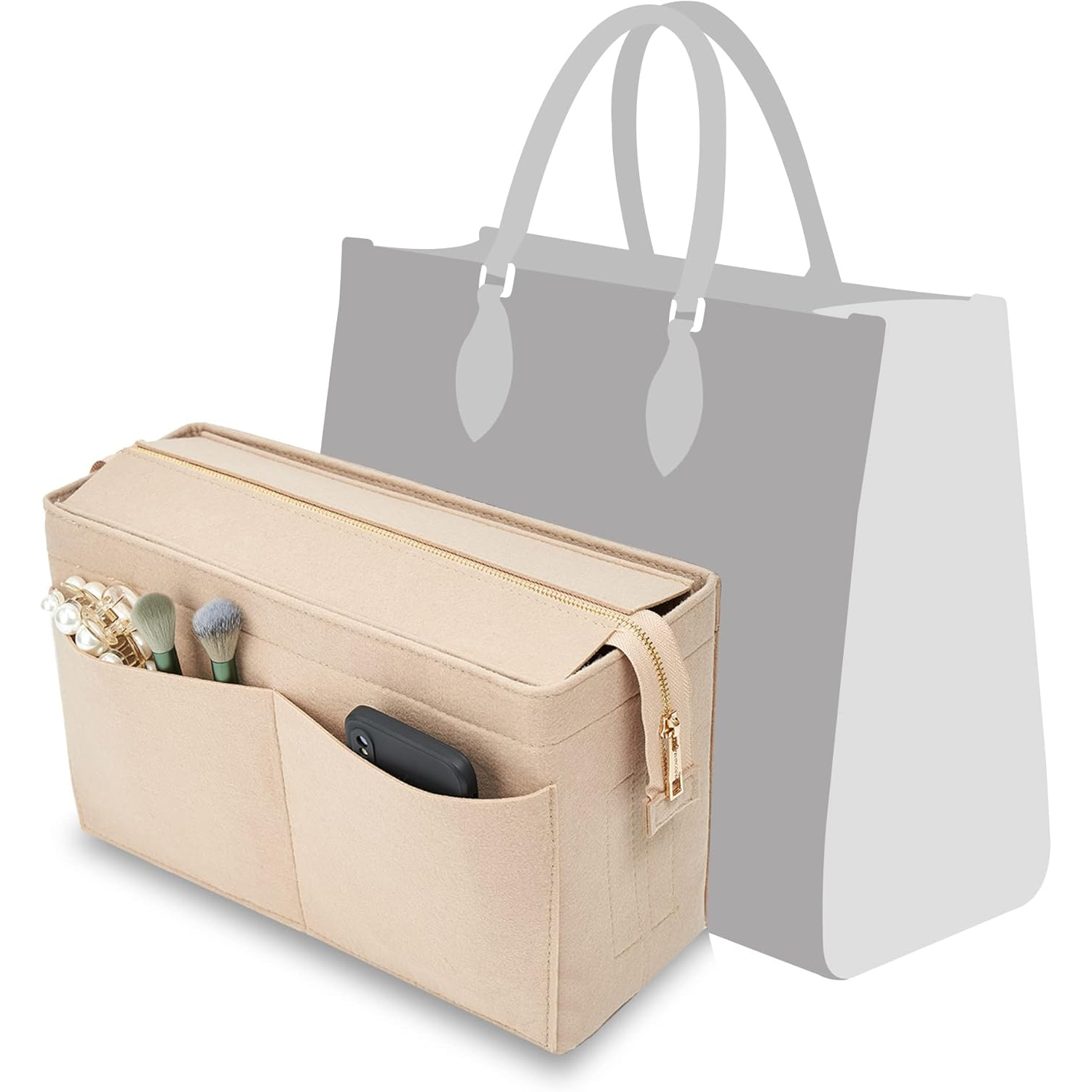 Backpack Insert Organizer - Felt Purse Organizer Insert Onthego MM