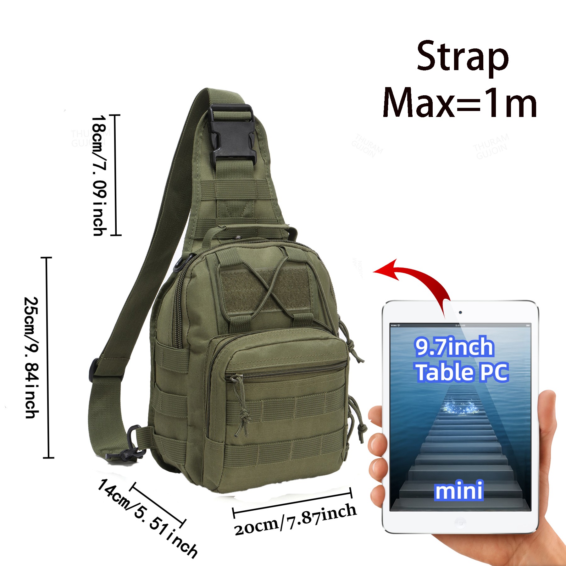 THURAM Outdoor Tactical Bag Ba - Sling Backpack Shoulder avis et prix