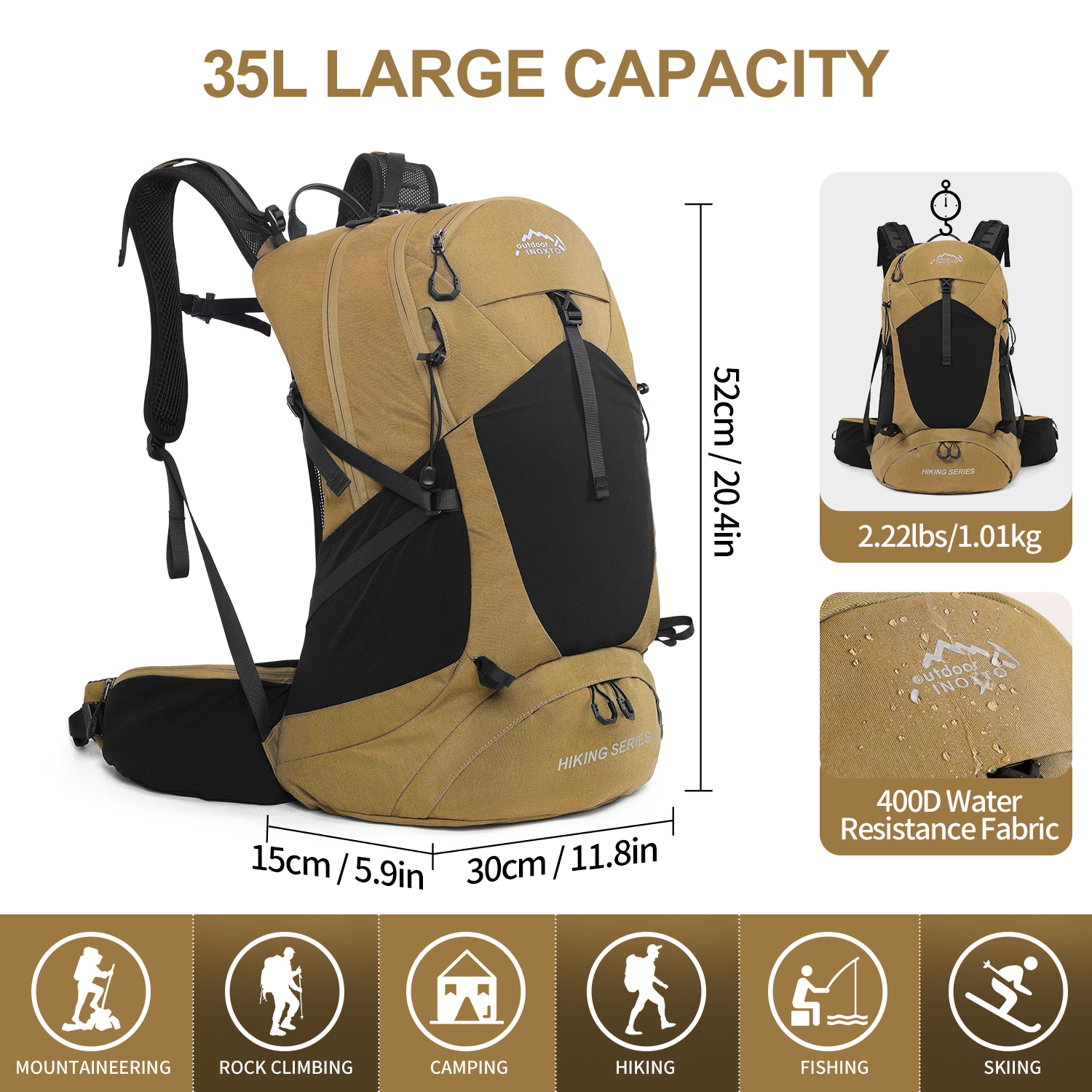 Mountaineering Backpack 35 Lit - Foldable Backpack Small avis et prix