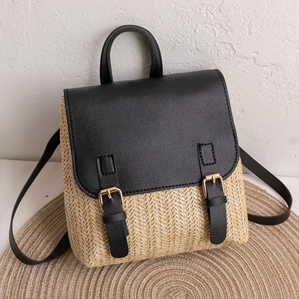 Versatile Bag PU Leather Straw - Leather Backpack Vintage avis et prix