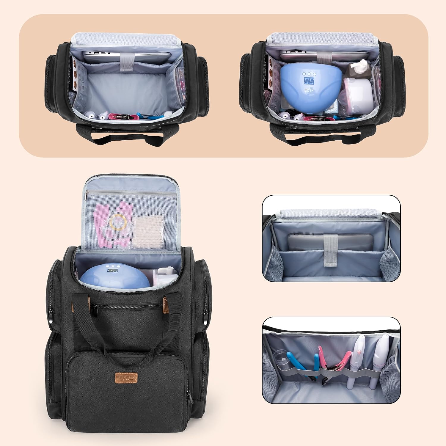 Nail Polish Backpack Holds 70  - Laptop Sleeve Removable avis et prix