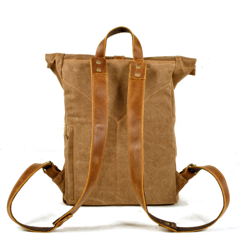 New simple and retro wax canva - Canvas Backpack Casual avis et prix