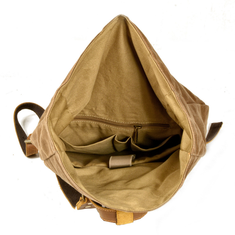 New simple and retro wax canva - Canvas Backpack Casual avis et prix