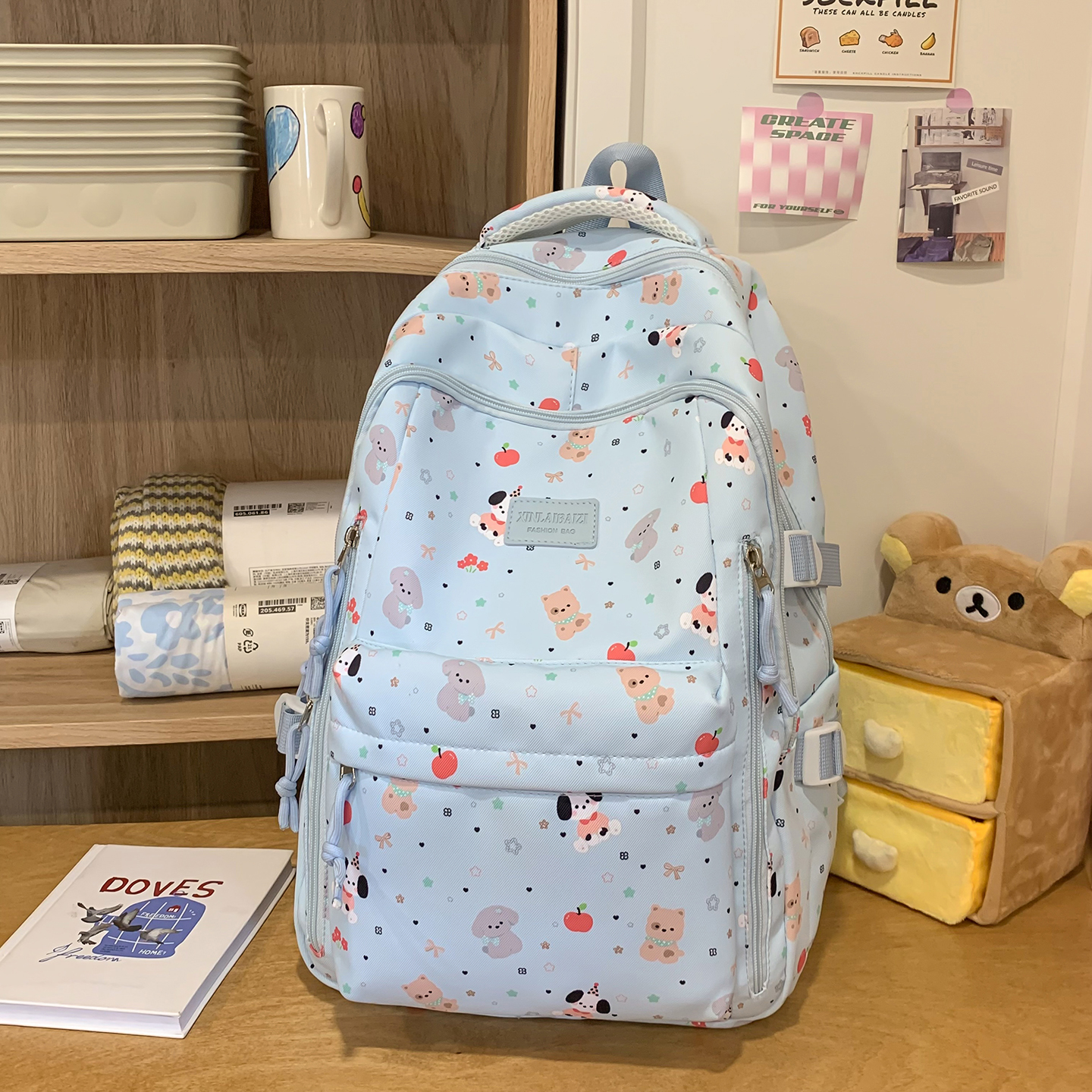 Cute Animal Print Backpack Wom - Canvas Backpack Casual avis et prix