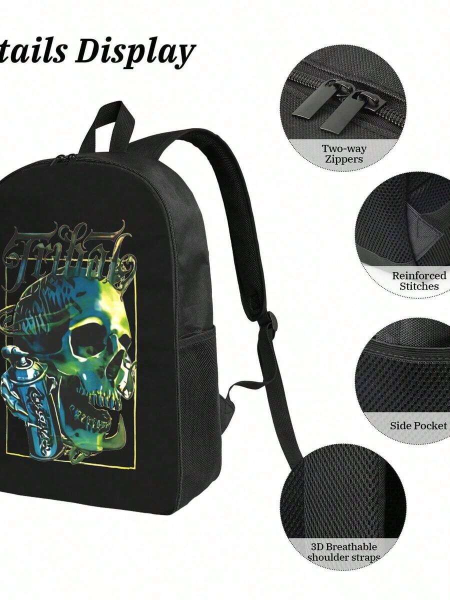 Graffiti Skull Waterproof Back - Travel Backpack Anti Theft avis et prix