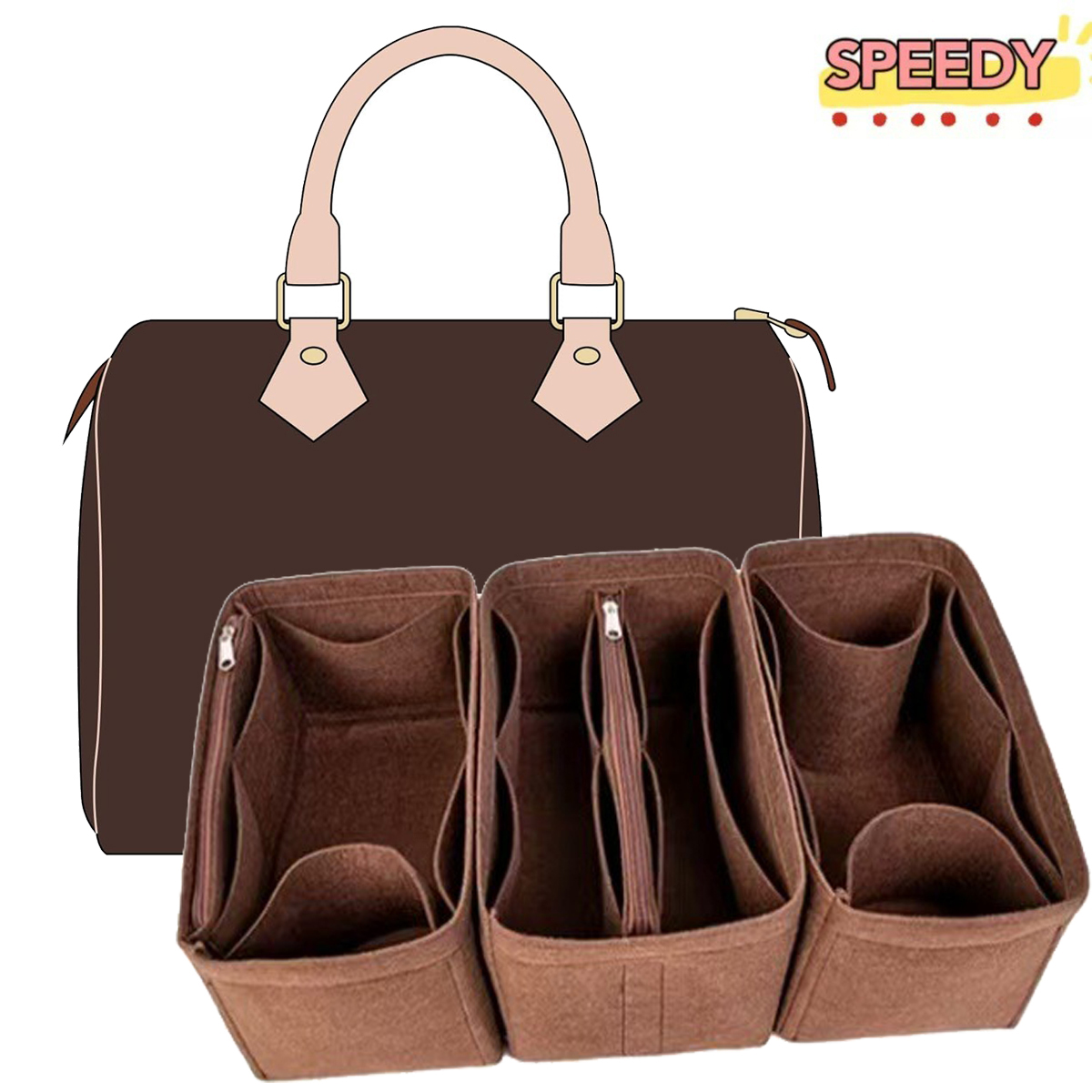 Detachable Felt Purse Insert O - Backpack Insert Organizer avis et prix