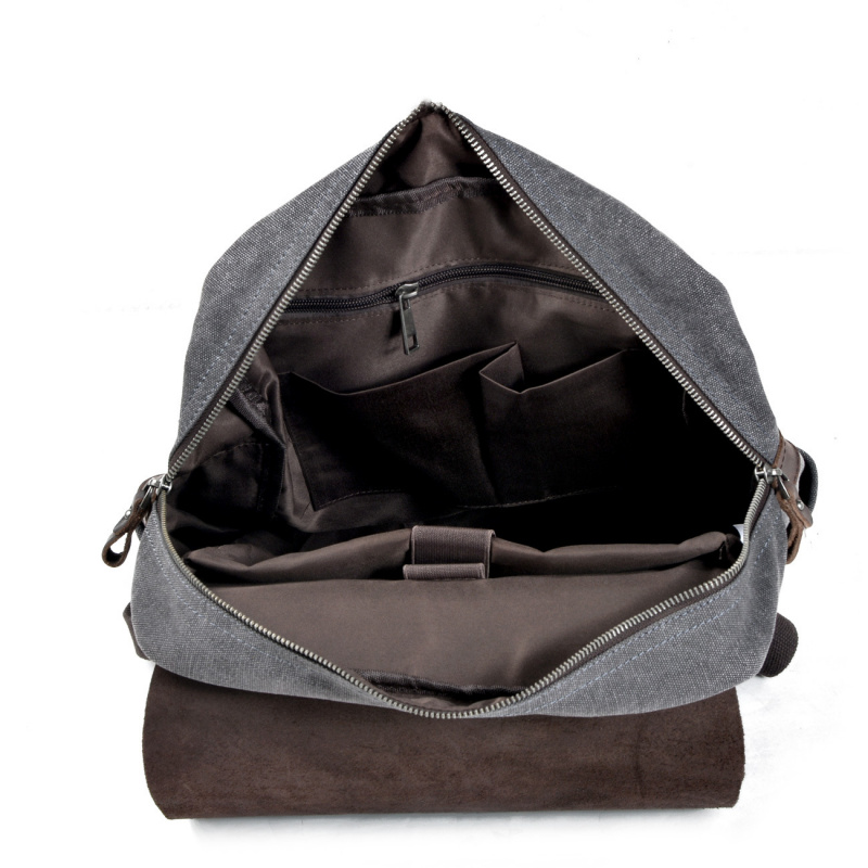 Retro men's backpack, double s - Canvas Backpack Casual avis et prix