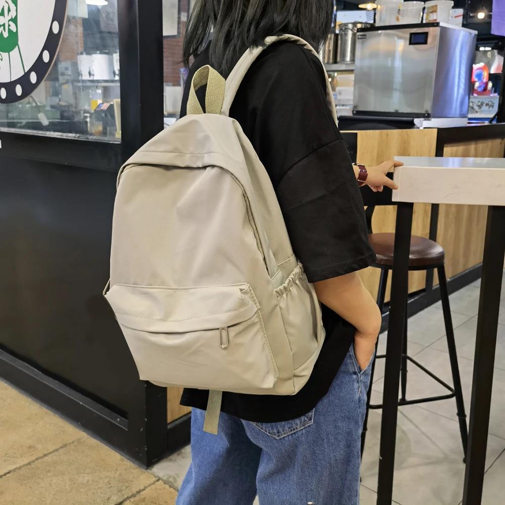Solid Color Nylon Preppy Backp - School Backpack Teen avis et prix
