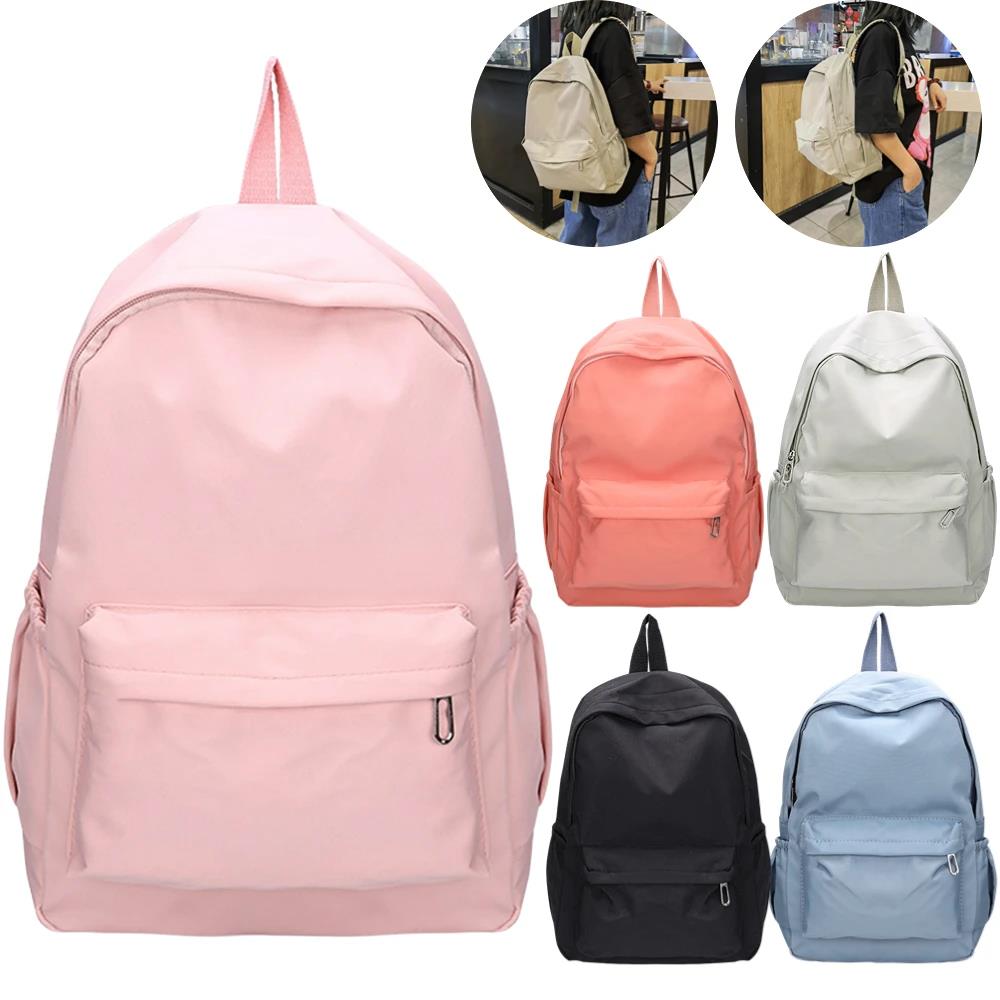 Solid Color Nylon Preppy Backp - School Backpack Teen avis et prix
