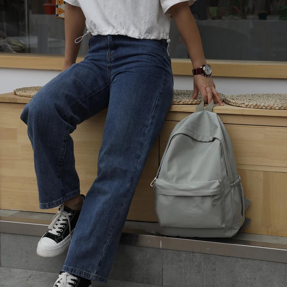 Solid Color Nylon Preppy Backp - School Backpack Teen avis et prix