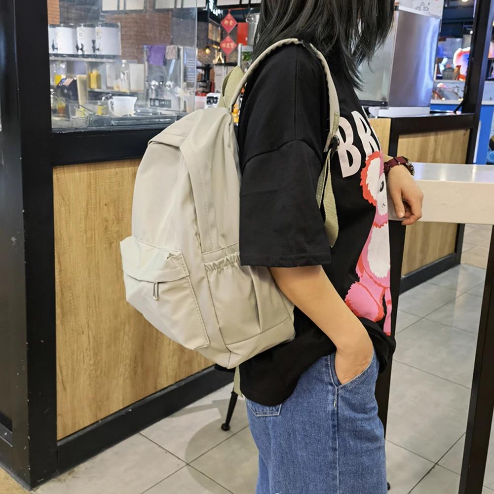 Solid Color Nylon Preppy Backp - School Backpack Teen avis et prix